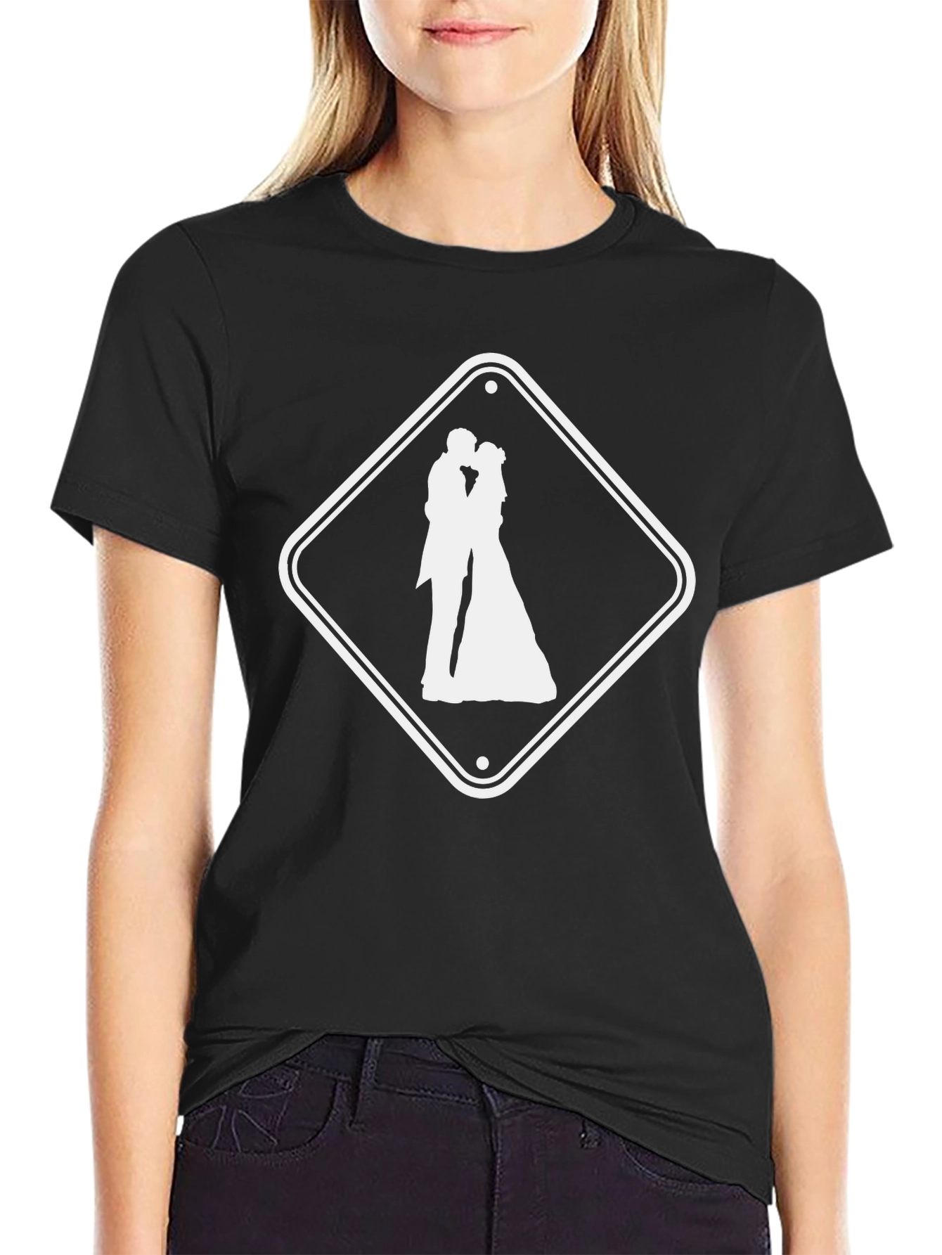 Wedding Ahead T-Shirt - Black Crew Neck Tee
