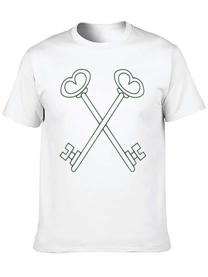 Heart Key Graphic Tee - Stylish Comfort