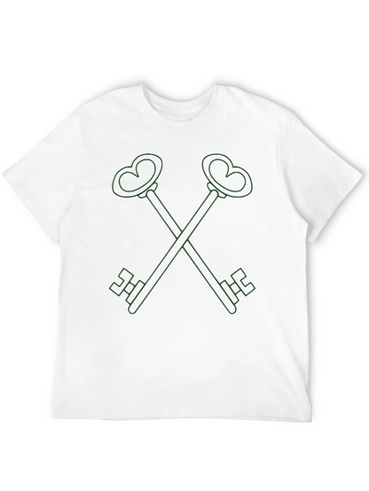 Heart Key Graphic Tee - Stylish Comfort