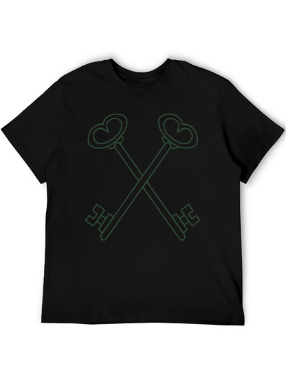 Heart Key Graphic Tee - Stylish Comfort