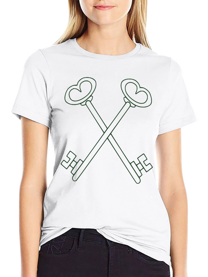 Heart Key Graphic Tee - Stylish Comfort