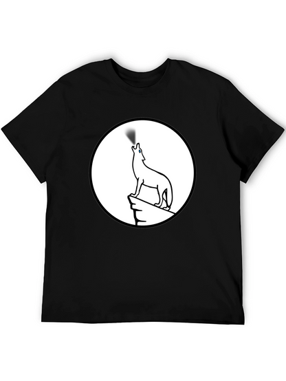 Wolf Howling Moon Graphic T-Shirt