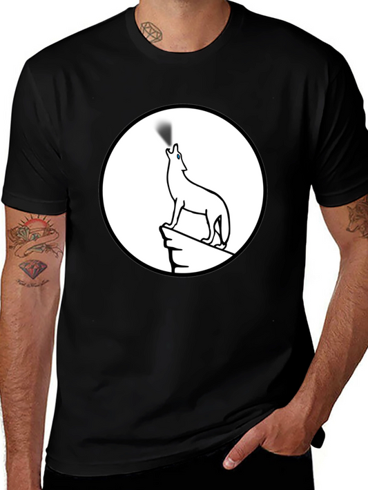 Wolf Howling Moon Graphic T-Shirt
