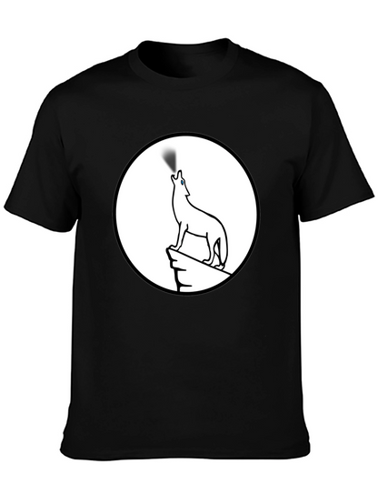 Wolf Howling Moon Graphic T-Shirt