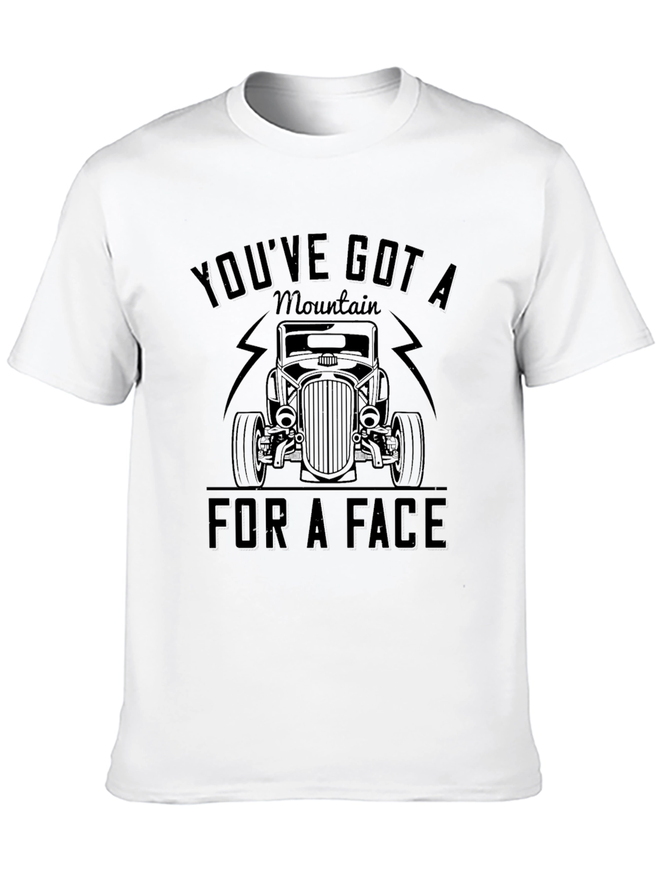 Mountain Face Car Graphic Black T-Shirt