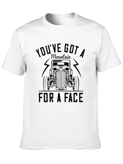 Mountain Face Car Graphic Black T-Shirt