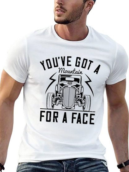 Mountain Face Car Graphic Black T-Shirt