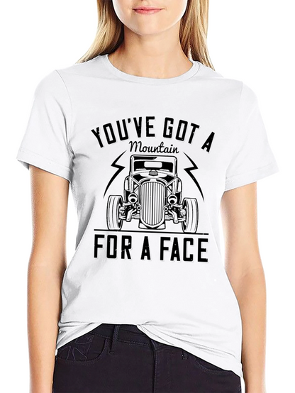 Mountain Face Car Graphic Black T-Shirt