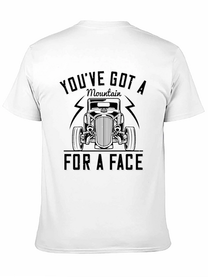 Mountain Face Car Graphic Black T-Shirt