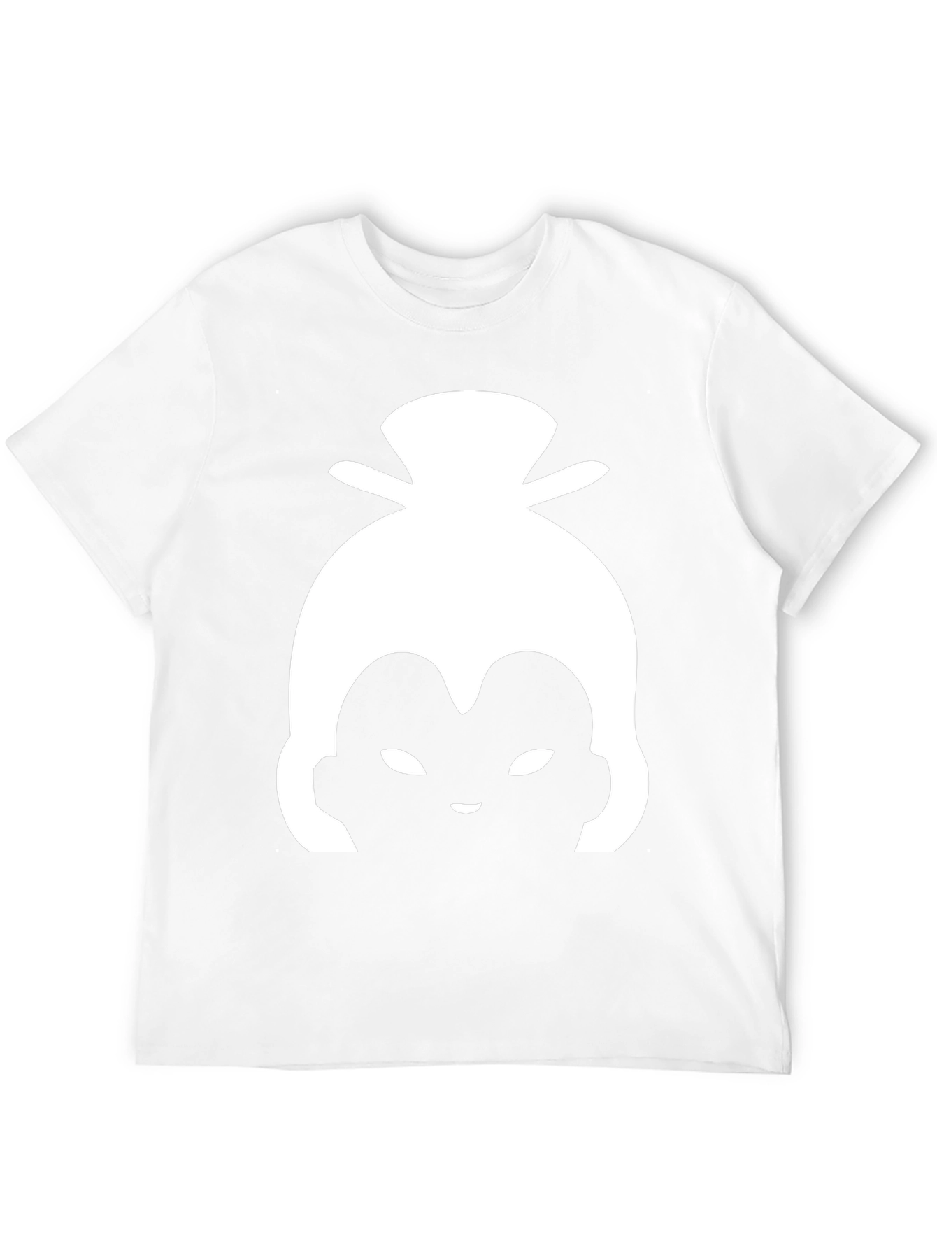 White Sumo Wrestler Silhouette on Black Tee