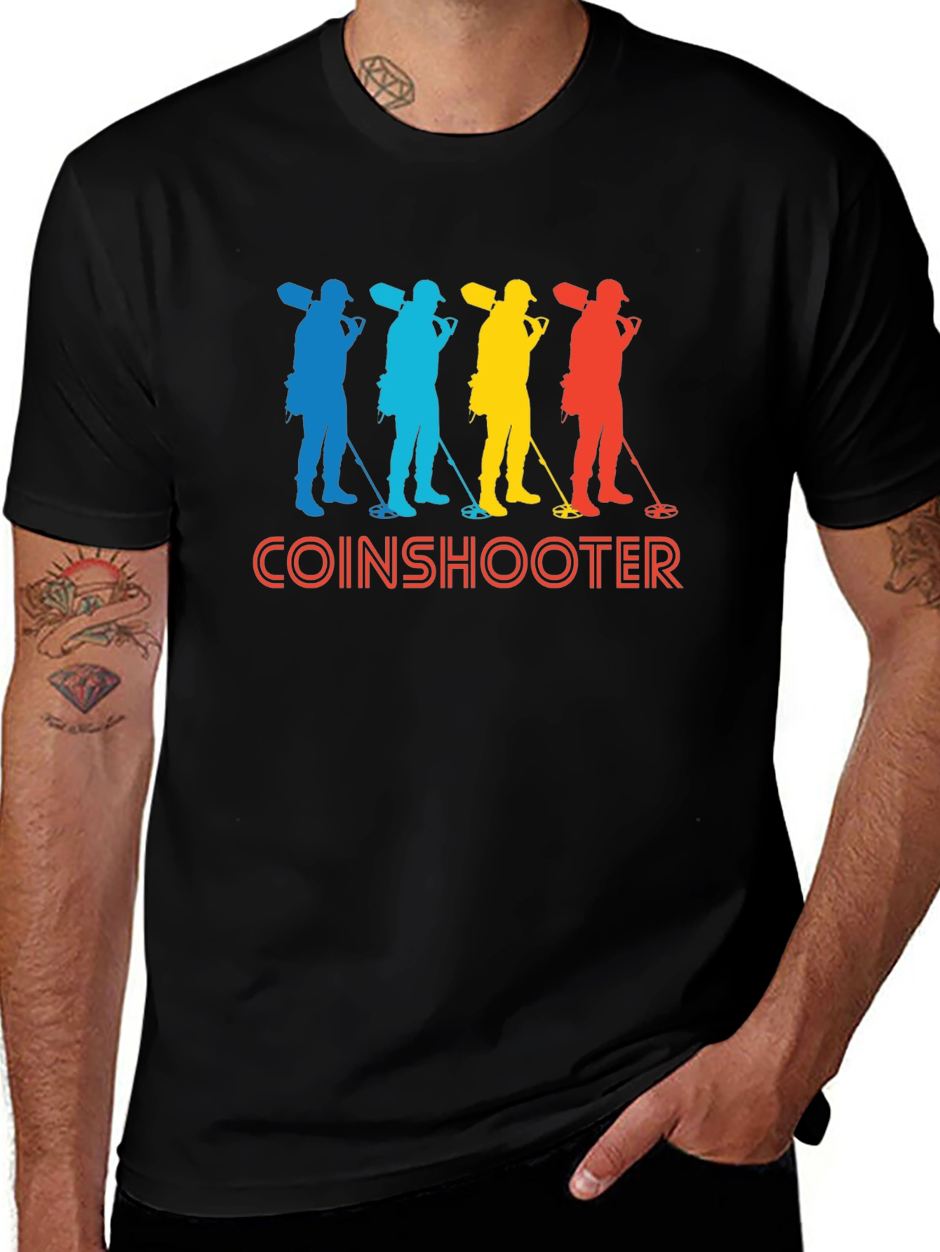 Coinshooter Retro Style Black T-Shirt