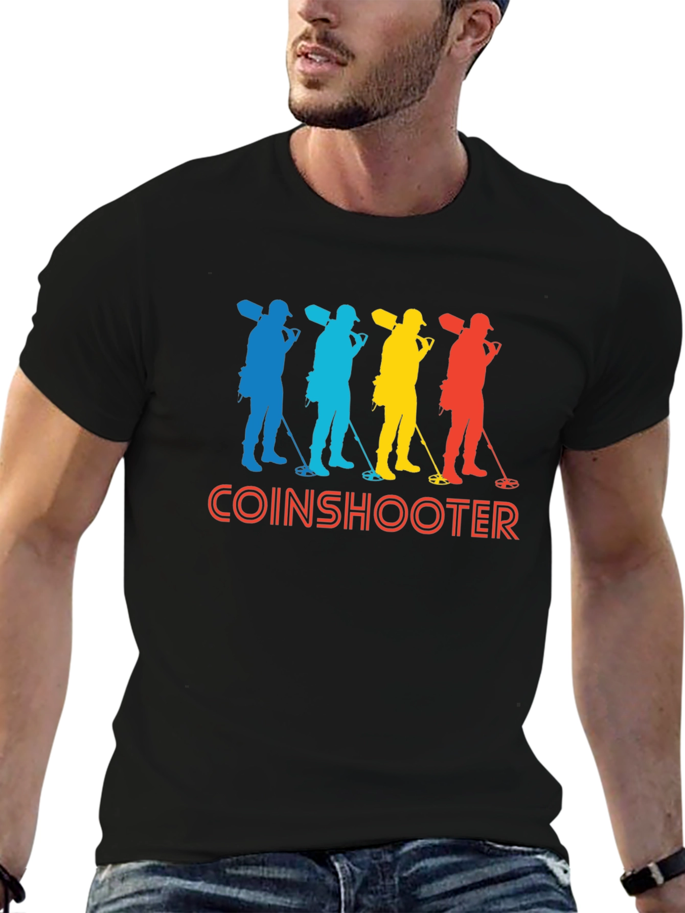Coinshooter Retro Style Black T-Shirt