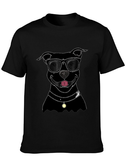 Cool Dog T-Shirt - Black Pitbull with Sunglasses