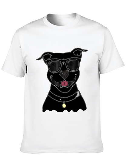 Cool Dog T-Shirt - Black Pitbull with Sunglasses