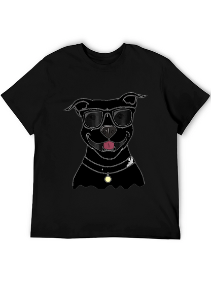 Cool Dog T-Shirt - Black Pitbull with Sunglasses