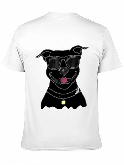 Cool Dog T-Shirt - Black Pitbull with Sunglasses
