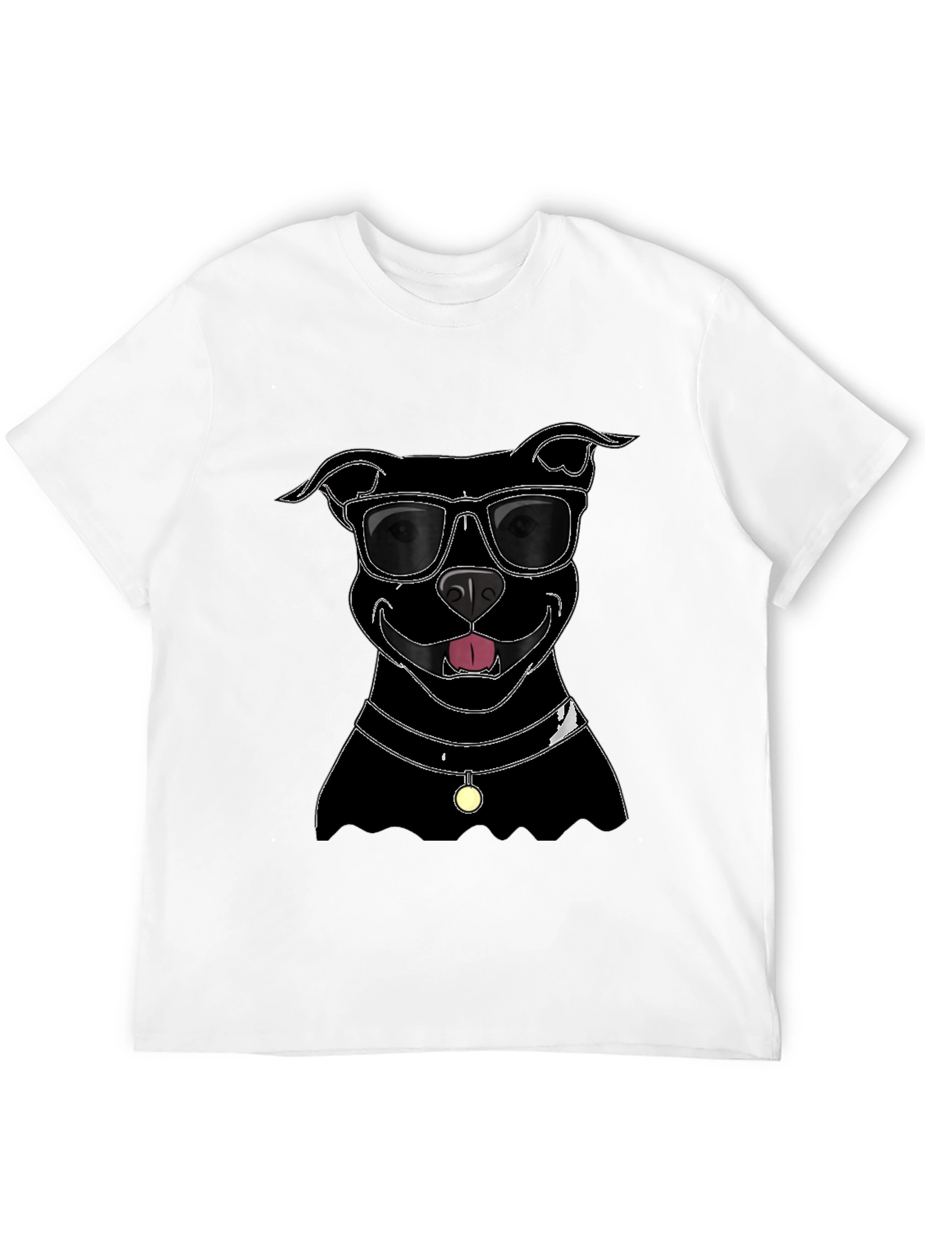 Cool Dog T-Shirt - Black Pitbull with Sunglasses