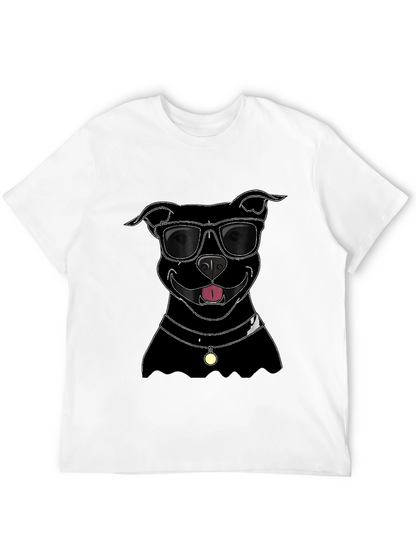 Cool Dog T-Shirt - Black Pitbull with Sunglasses