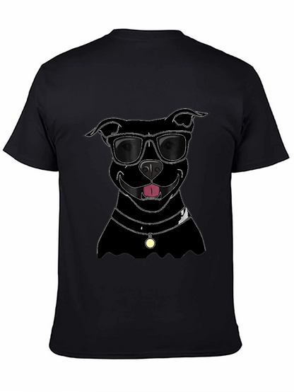 Cool Dog T-Shirt - Black Pitbull with Sunglasses