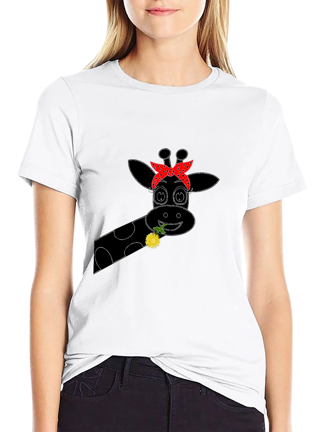 Giraffe Bandana Graphic Tee - Black