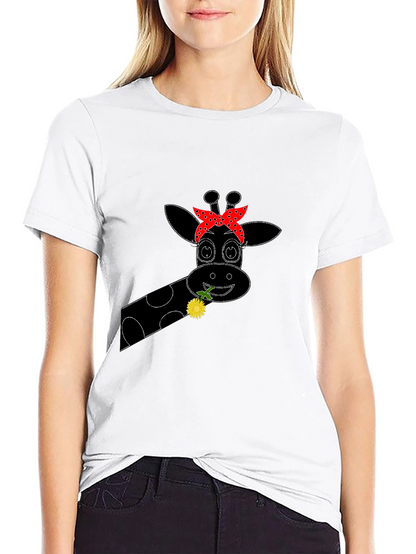 Giraffe Bandana Graphic Tee - Black