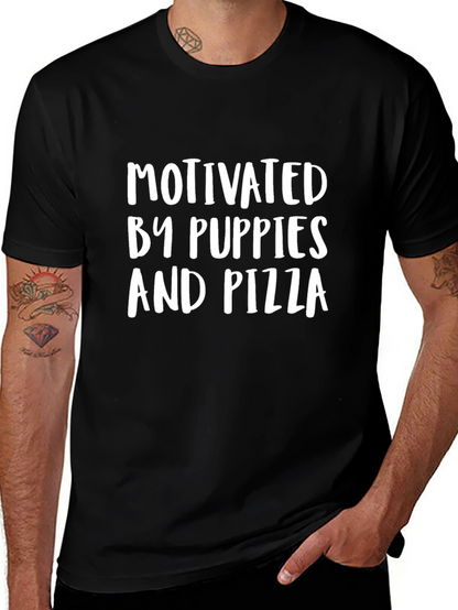 Motivated By Puppies and Pizza T-Shirt
