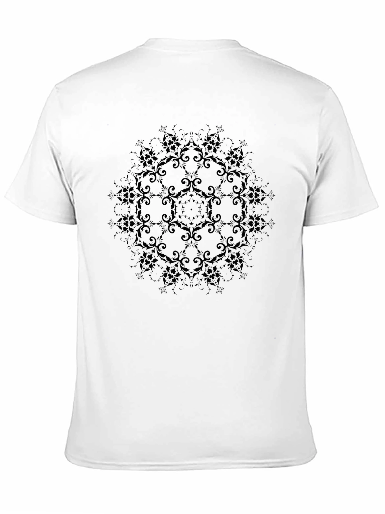 Elegant Black Floral Patterned T-Shirt
