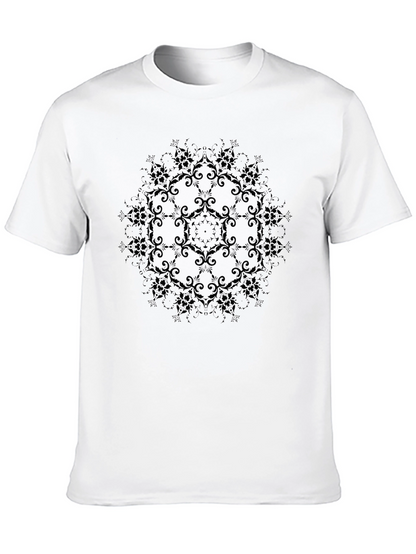 Elegant Black Floral Patterned T-Shirt