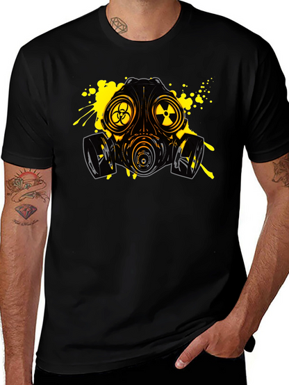 Biohazard Gas Mask Graphic Tee - Black