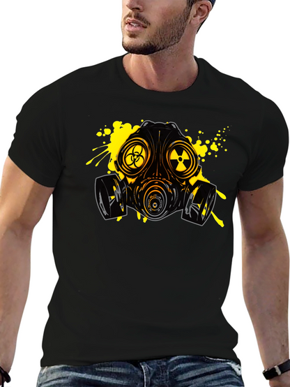 Biohazard Gas Mask Graphic Tee - Black