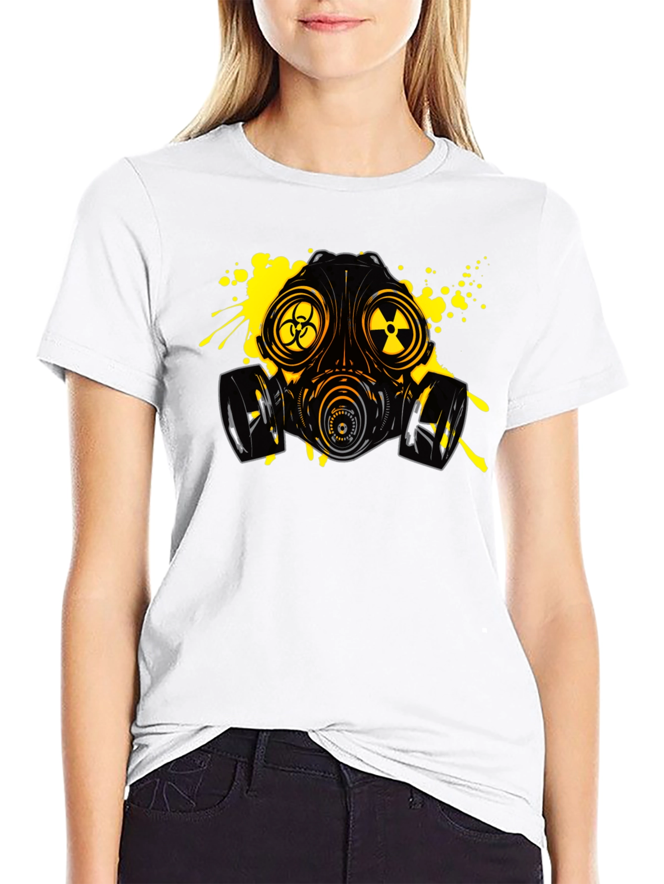 Biohazard Gas Mask Graphic Tee - Black
