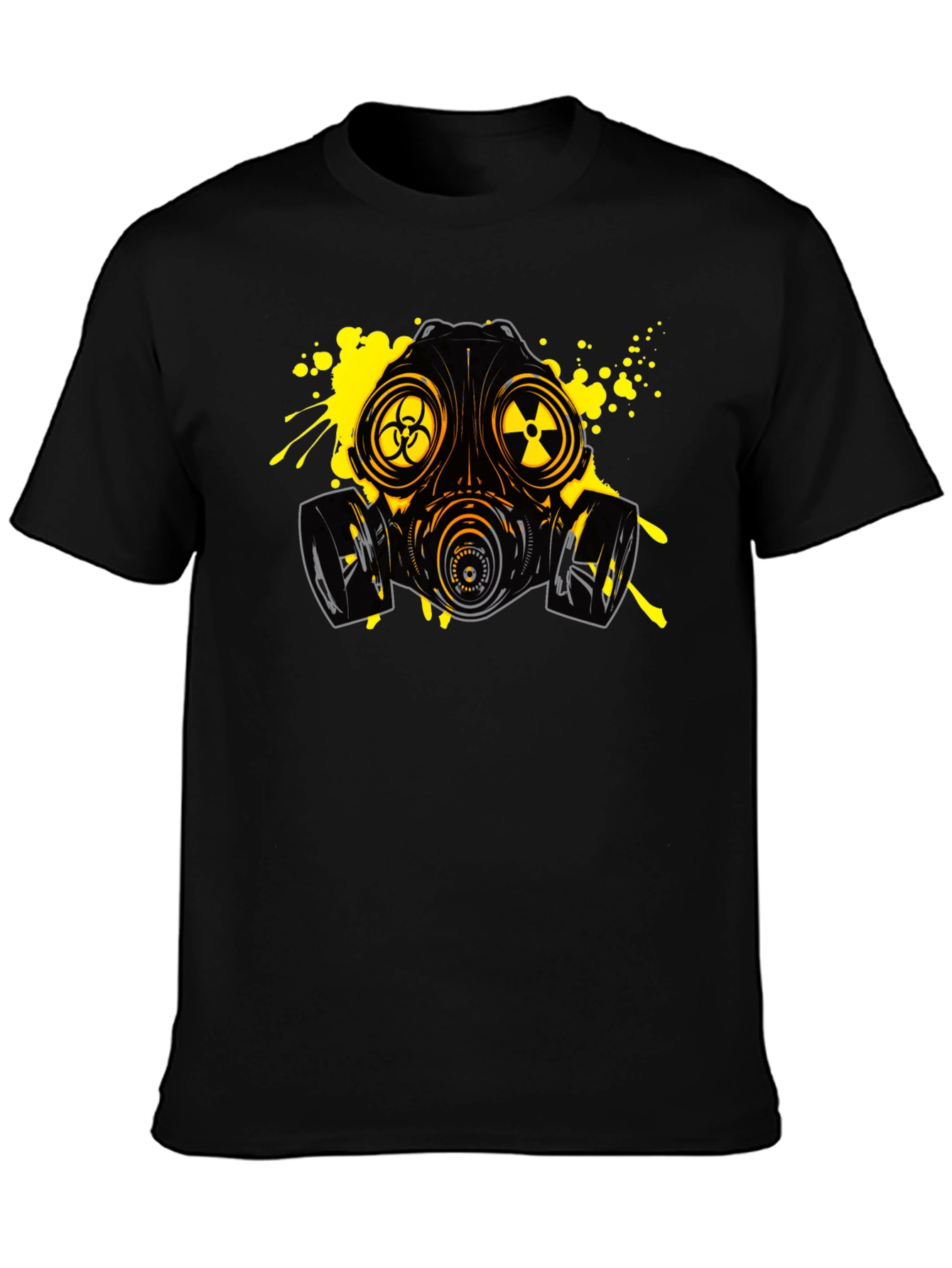 Biohazard Gas Mask Graphic Tee - Black