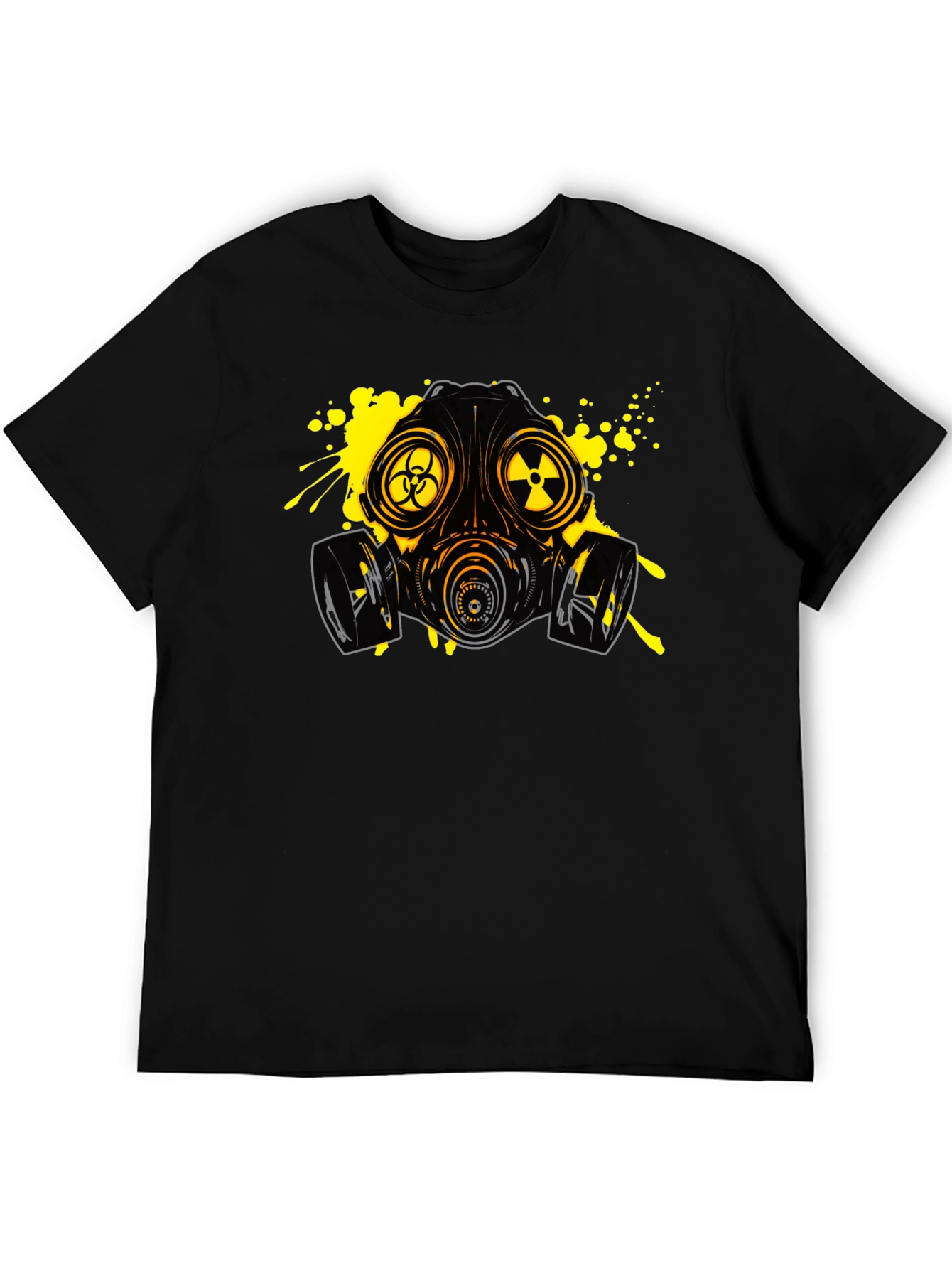 Biohazard Gas Mask Graphic Tee - Black