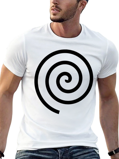 Spiral Graphic Tee - Classic Black Cotton T-Shirt