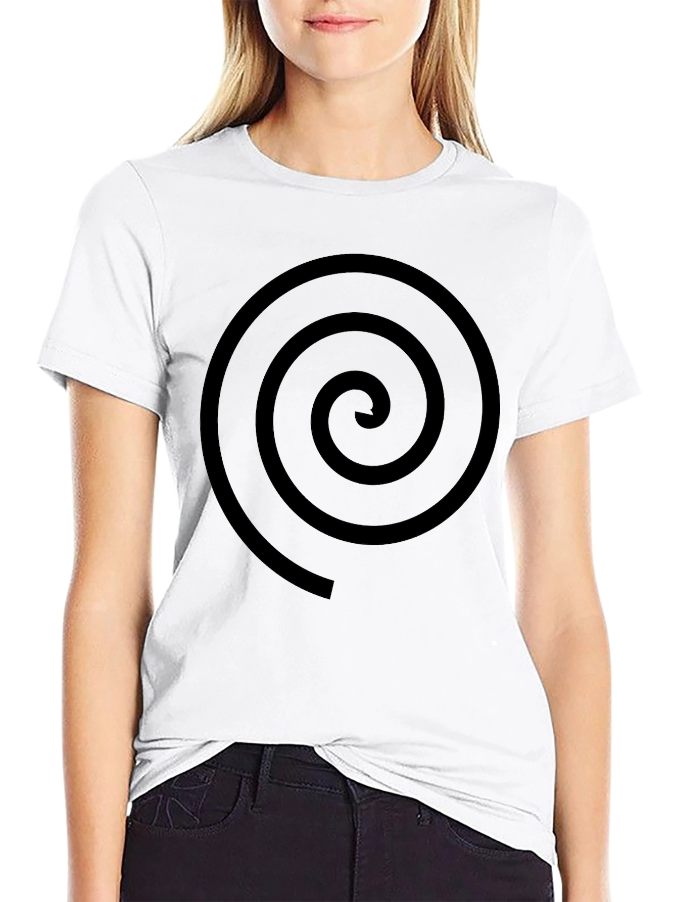 Spiral Graphic Tee - Classic Black Cotton T-Shirt