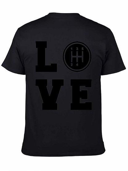 Love Manual Shift Black T-Shirt Car Enthusiast