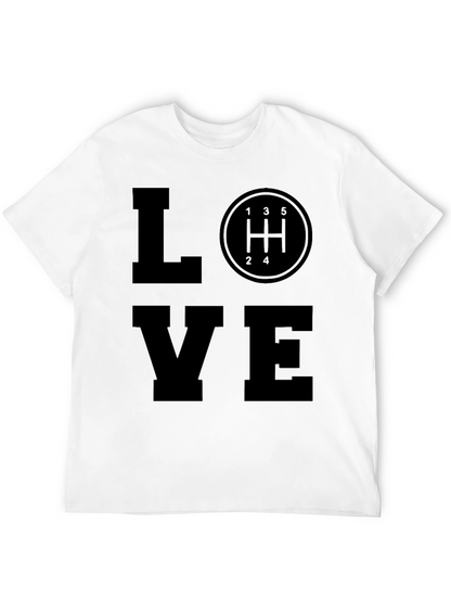 Love Manual Shift Black T-Shirt Car Enthusiast