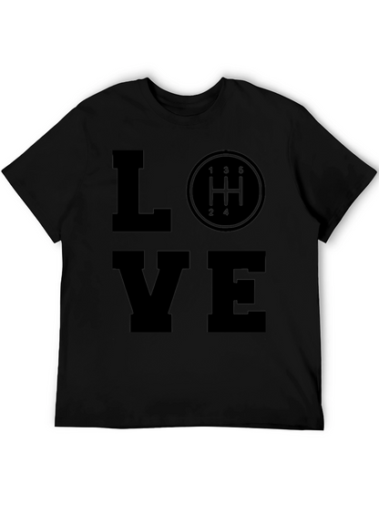 Love Manual Shift Black T-Shirt Car Enthusiast