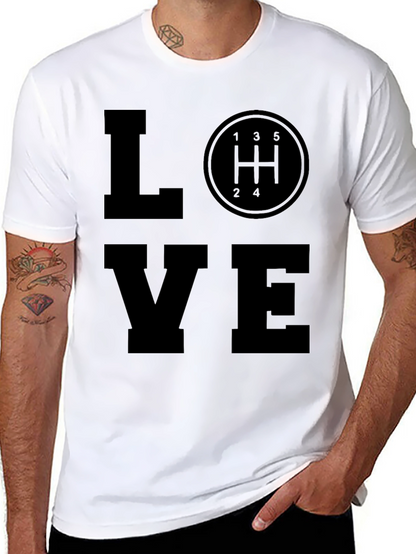 Love Manual Shift Black T-Shirt Car Enthusiast
