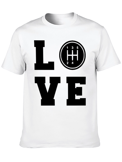Love Manual Shift Black T-Shirt Car Enthusiast