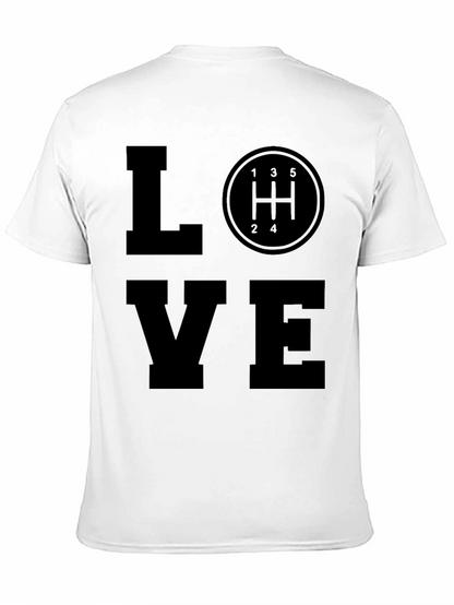 Love Manual Shift Black T-Shirt Car Enthusiast