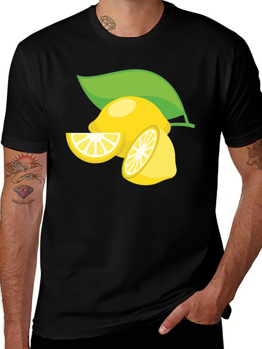 Lemon Graphic Print Black T-Shirt
