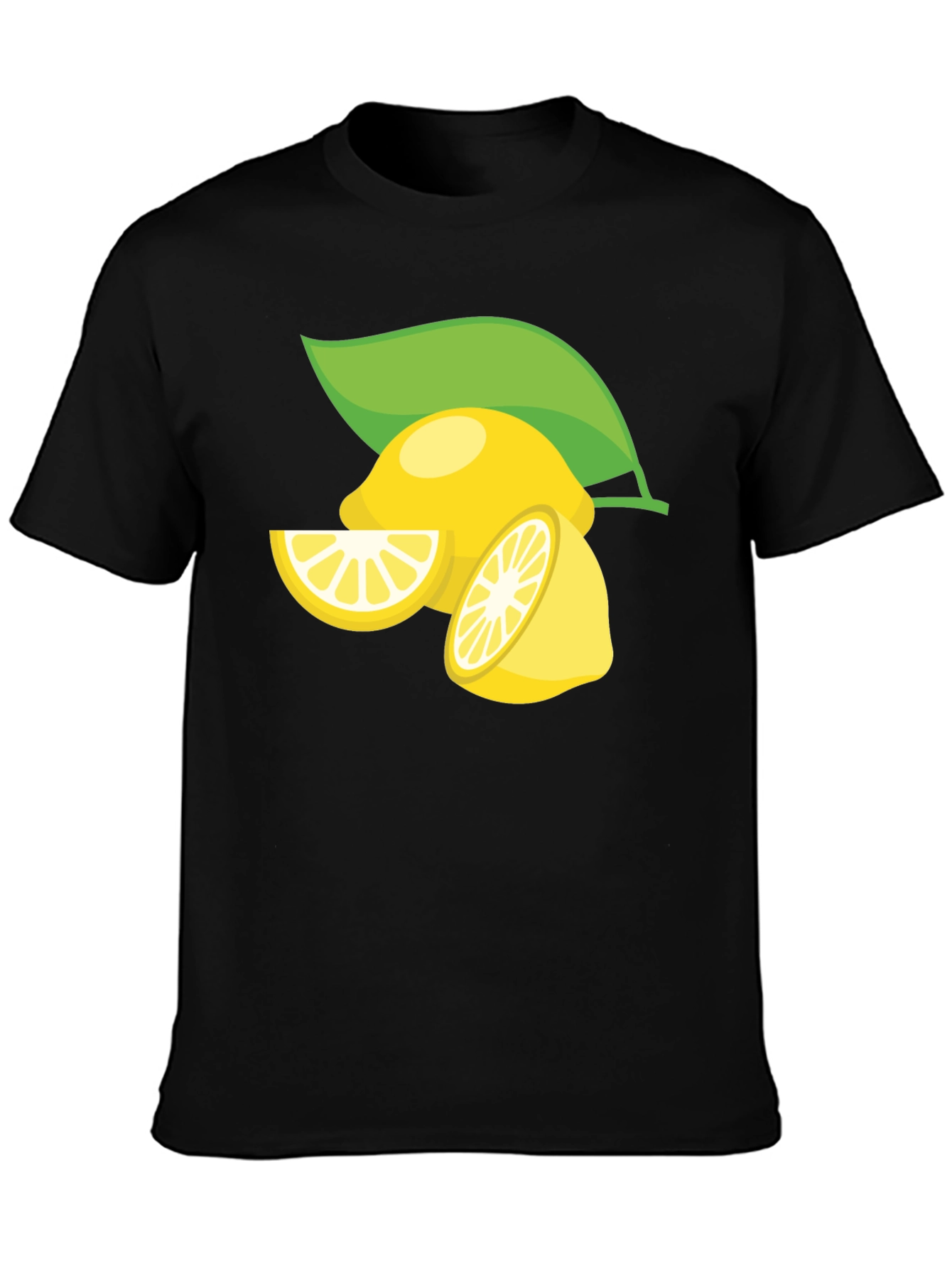 Lemon Graphic Print Black T-Shirt