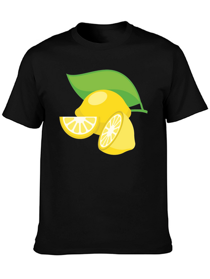 Lemon Graphic Print Black T-Shirt