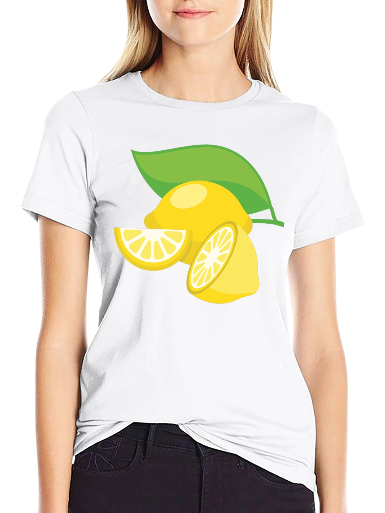 Lemon Graphic Print Black T-Shirt