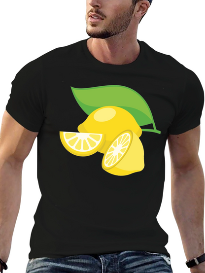 Lemon Graphic Print Black T-Shirt