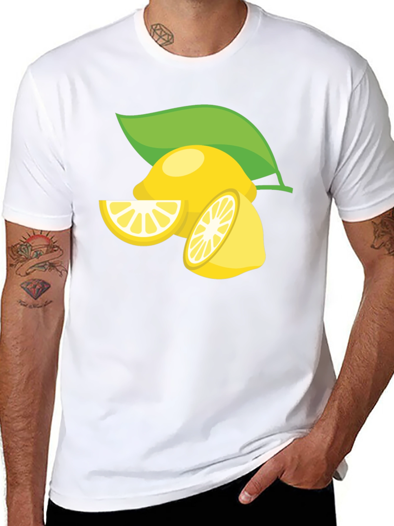 Lemon Graphic Print Black T-Shirt