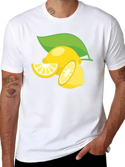 Lemon Graphic Print Black T-Shirt