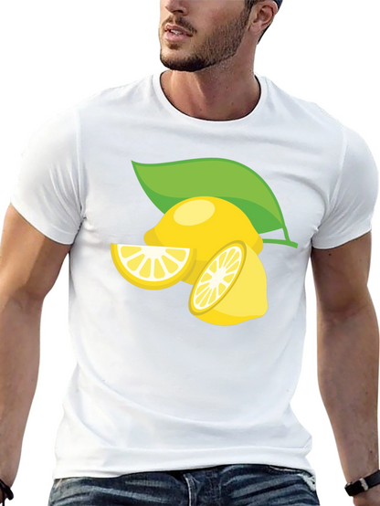 Lemon Graphic Print Black T-Shirt