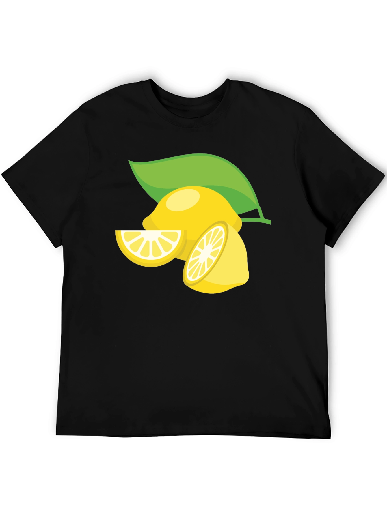 Lemon Graphic Print Black T-Shirt